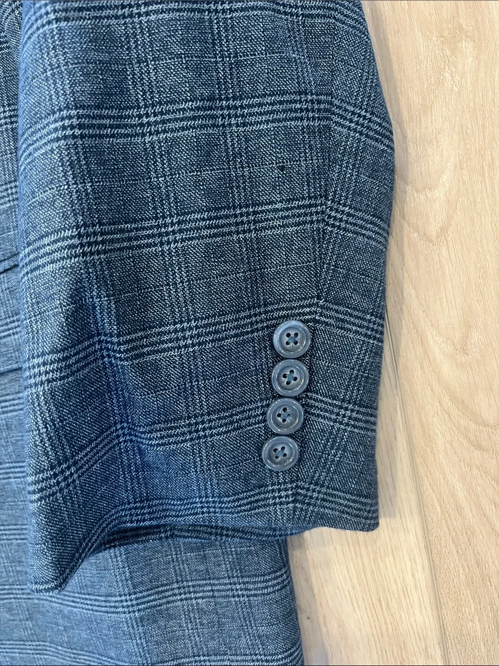 Men's Tailored Blue Glen Plaid Sport Coat - Classic Two-Button Blazer